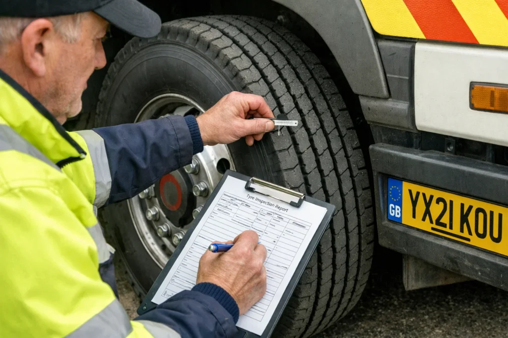 manual tyre fleet inspection